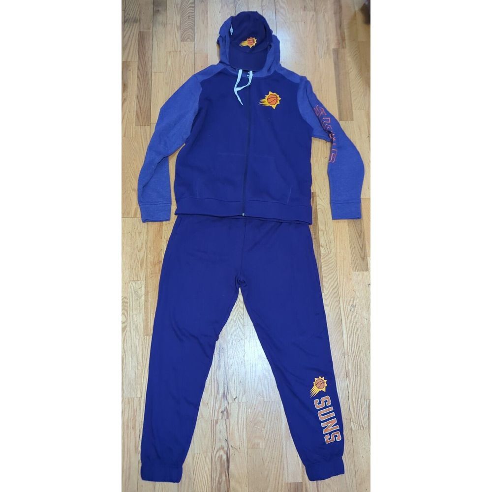 Fanatics Phoenix Suns Mens Large Purple Full Zip Hoodie and Jogger Pants Set NBA